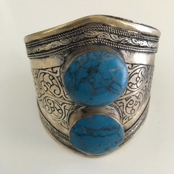 Hand Made Jewelry - Turquoise Tribal Cuff Bracelet
